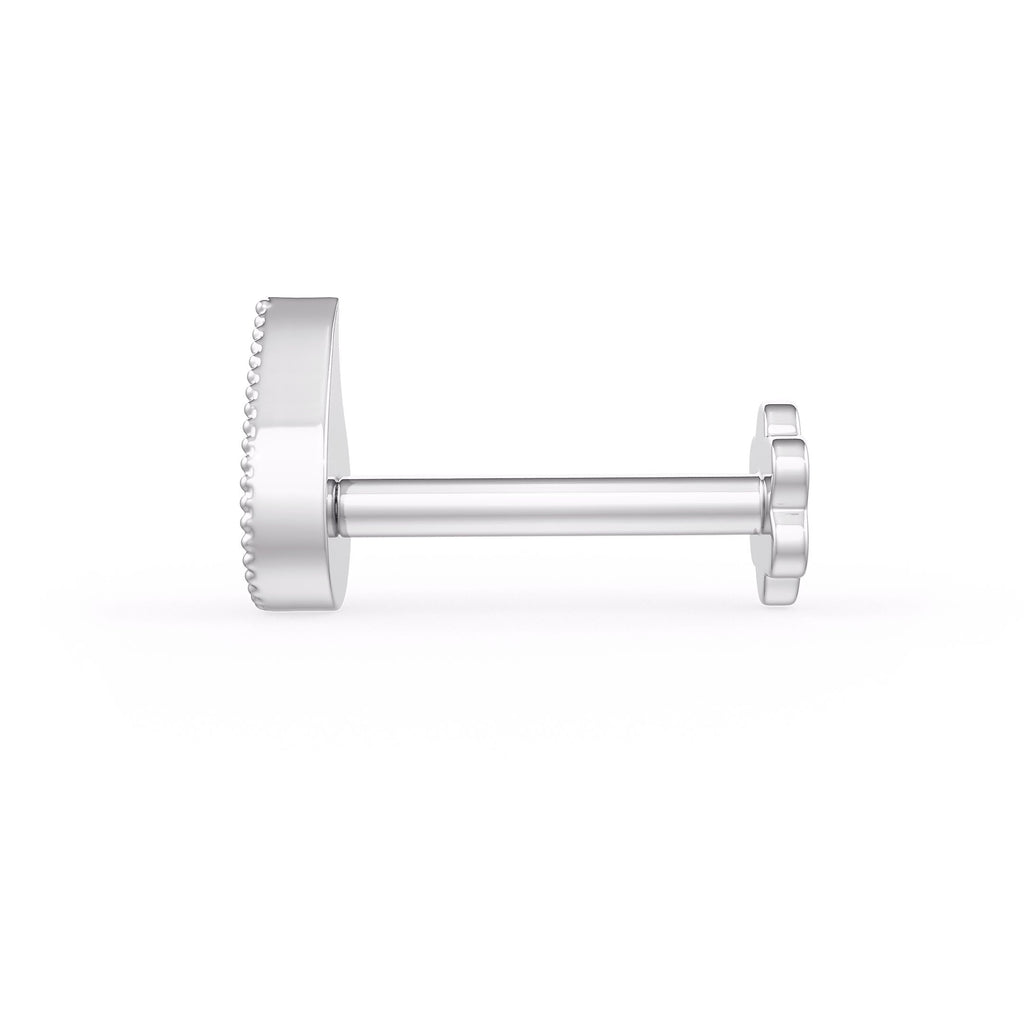 Silver nose stud on a white background