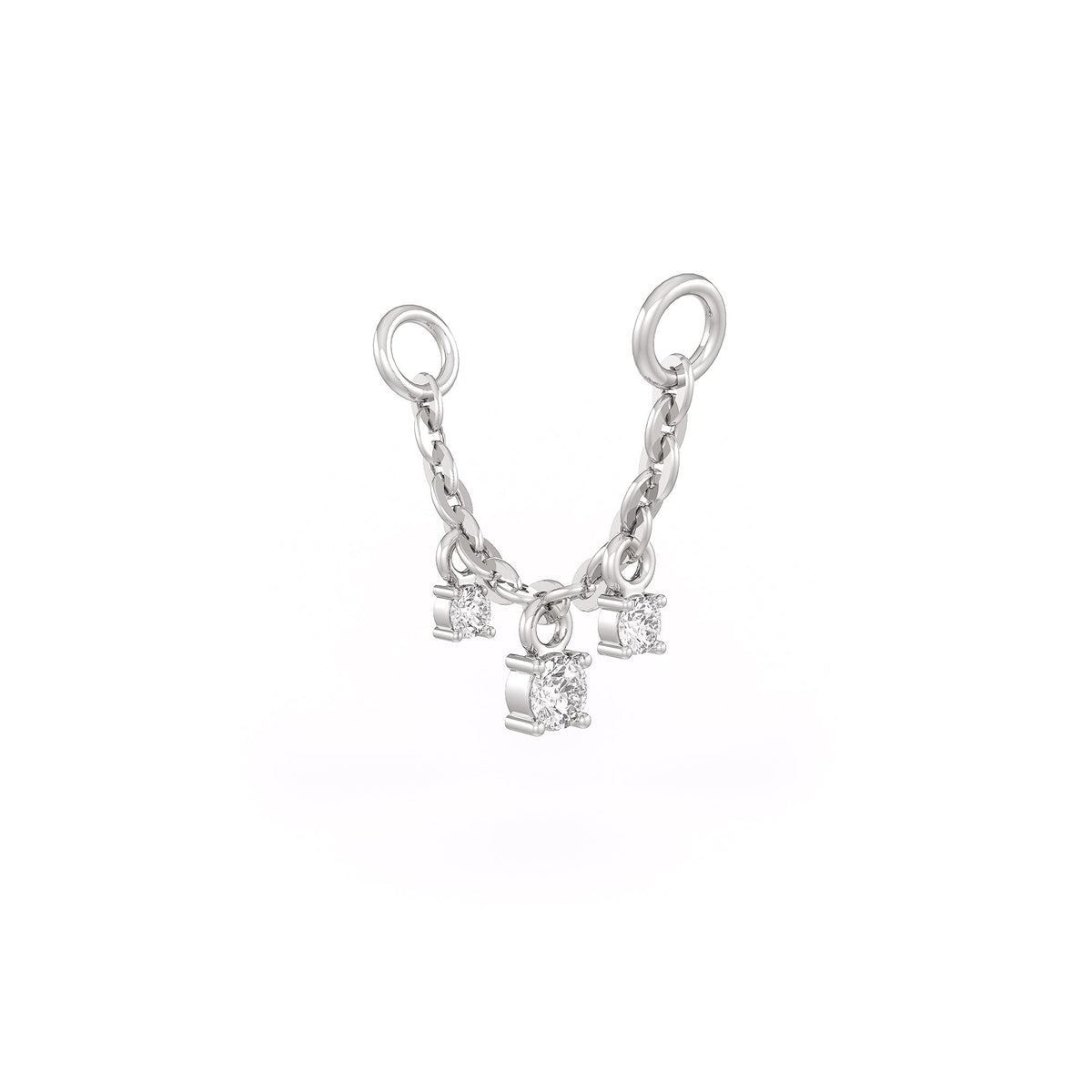 Diamond Connector Charm Chain in 18ct White Gold