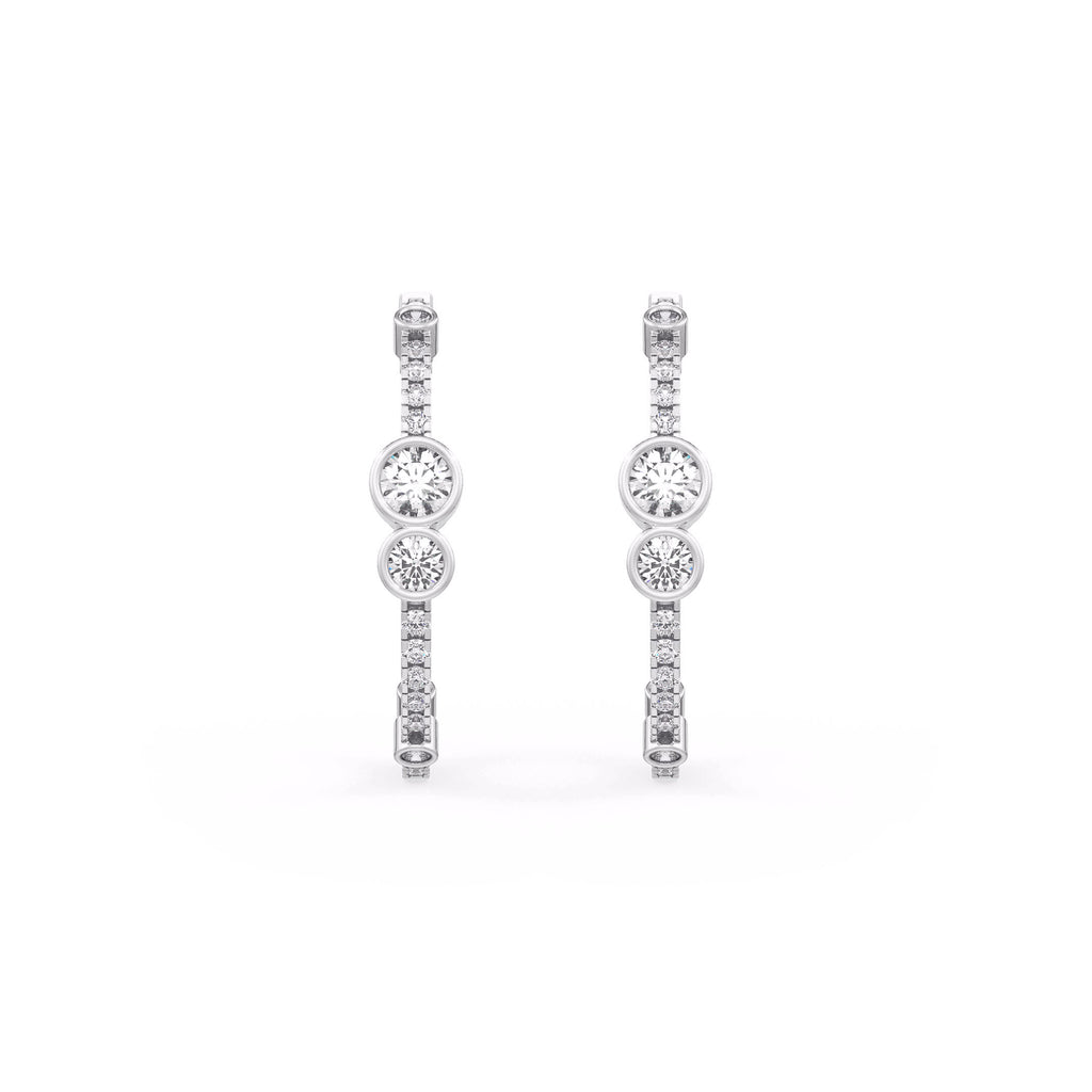 1.30ct Diamond Bubble Hoop Earrings White Gold