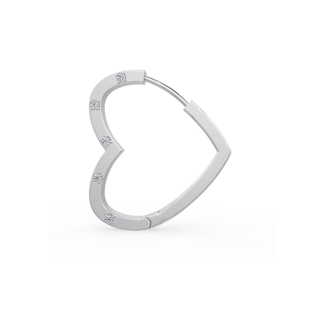1ct Diamond Heart Earrings White Gold