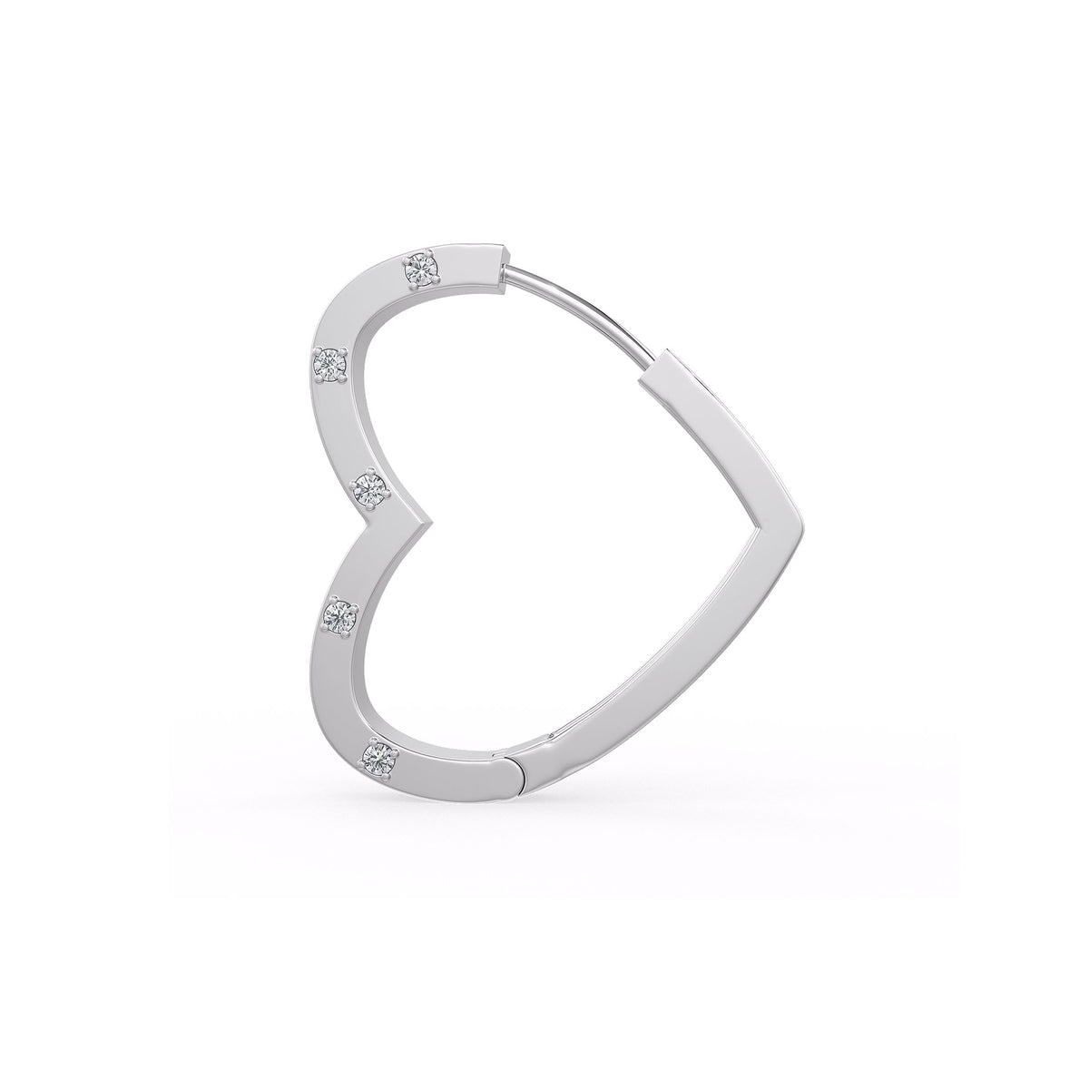 1ct Diamond Heart Earrings White Gold