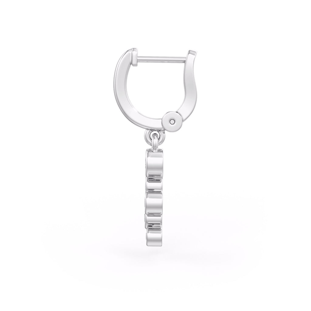Bubble Diamond Hoop Earrings White Gold