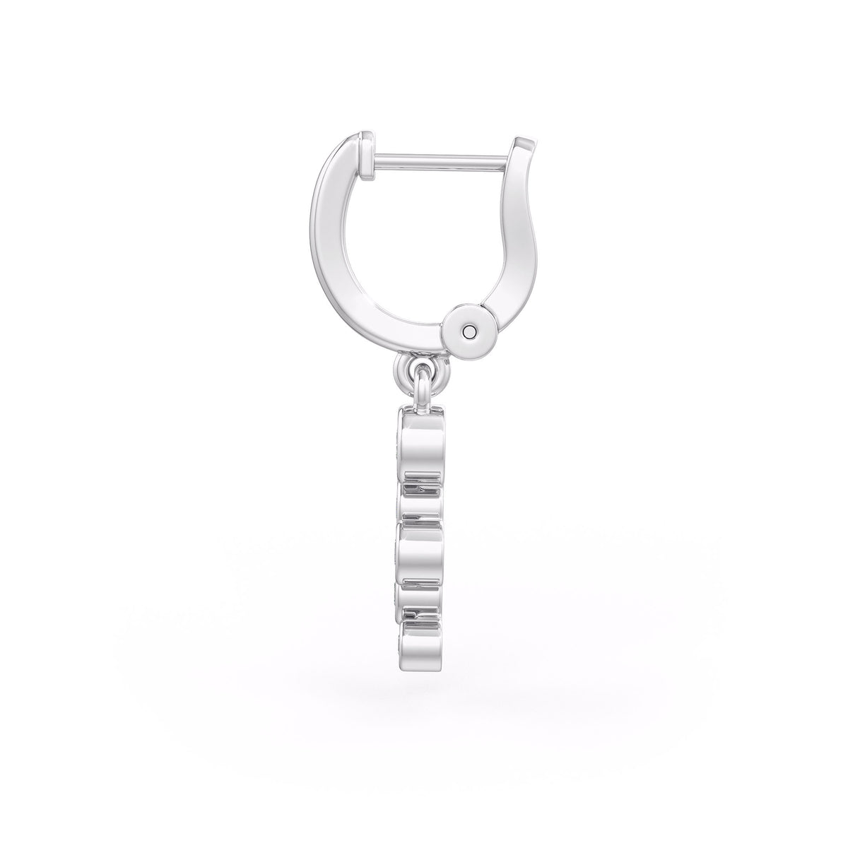 Bubble Diamond Hoop Earrings White Gold