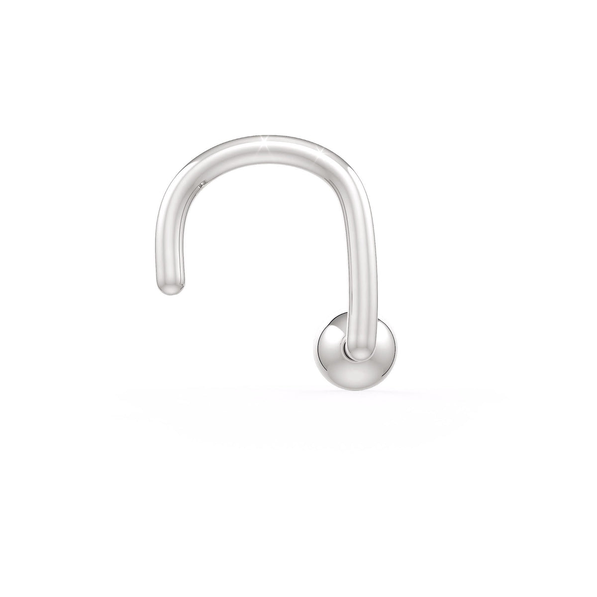 Puce de nez classique sertie de diamants | Or blanc 18 carats