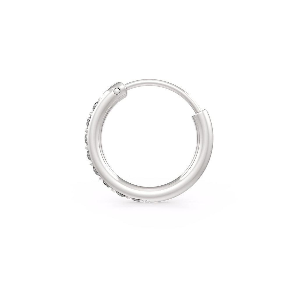 Minimalist white gold hoop nose ring plain back design