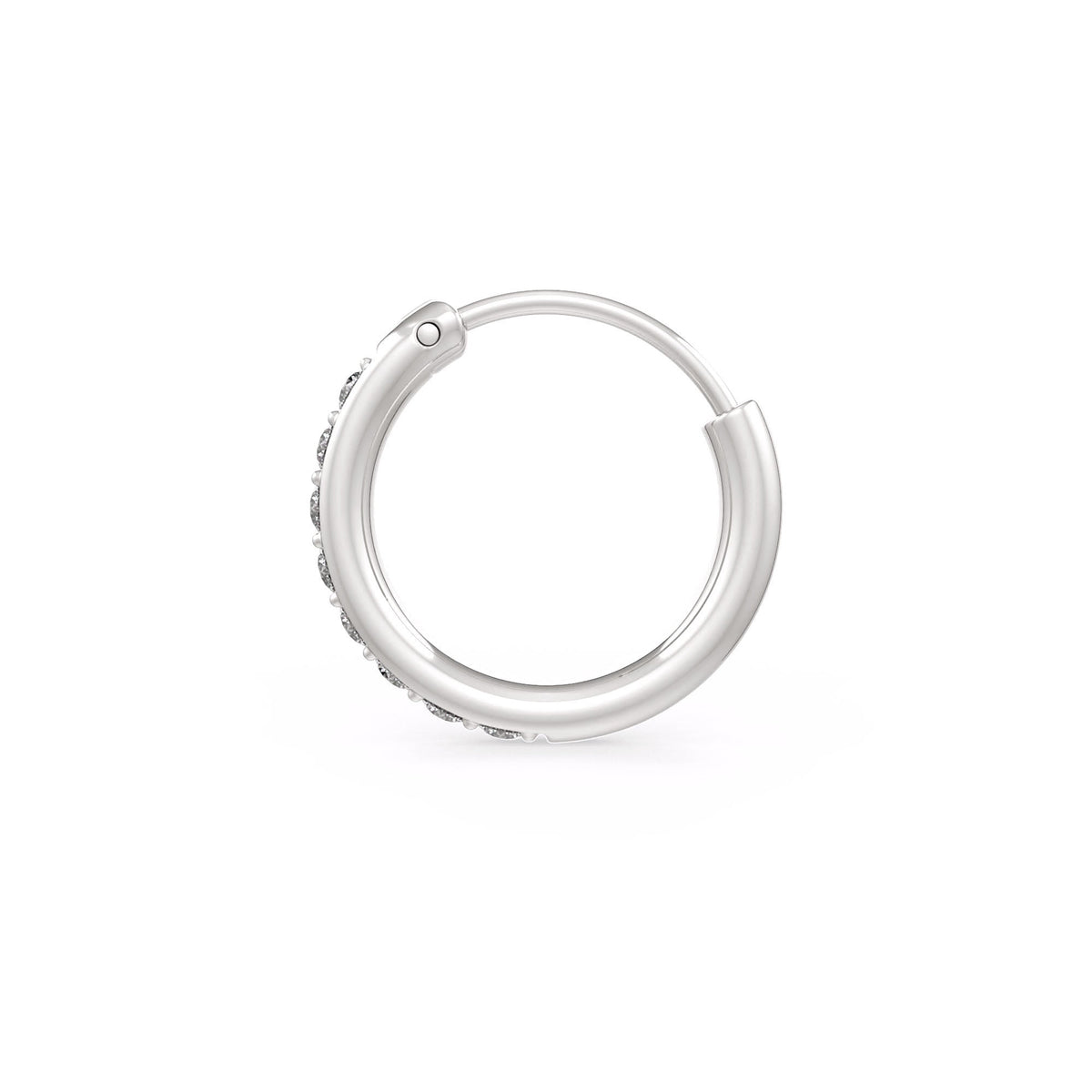 Minimalist white gold hoop nose ring plain back design