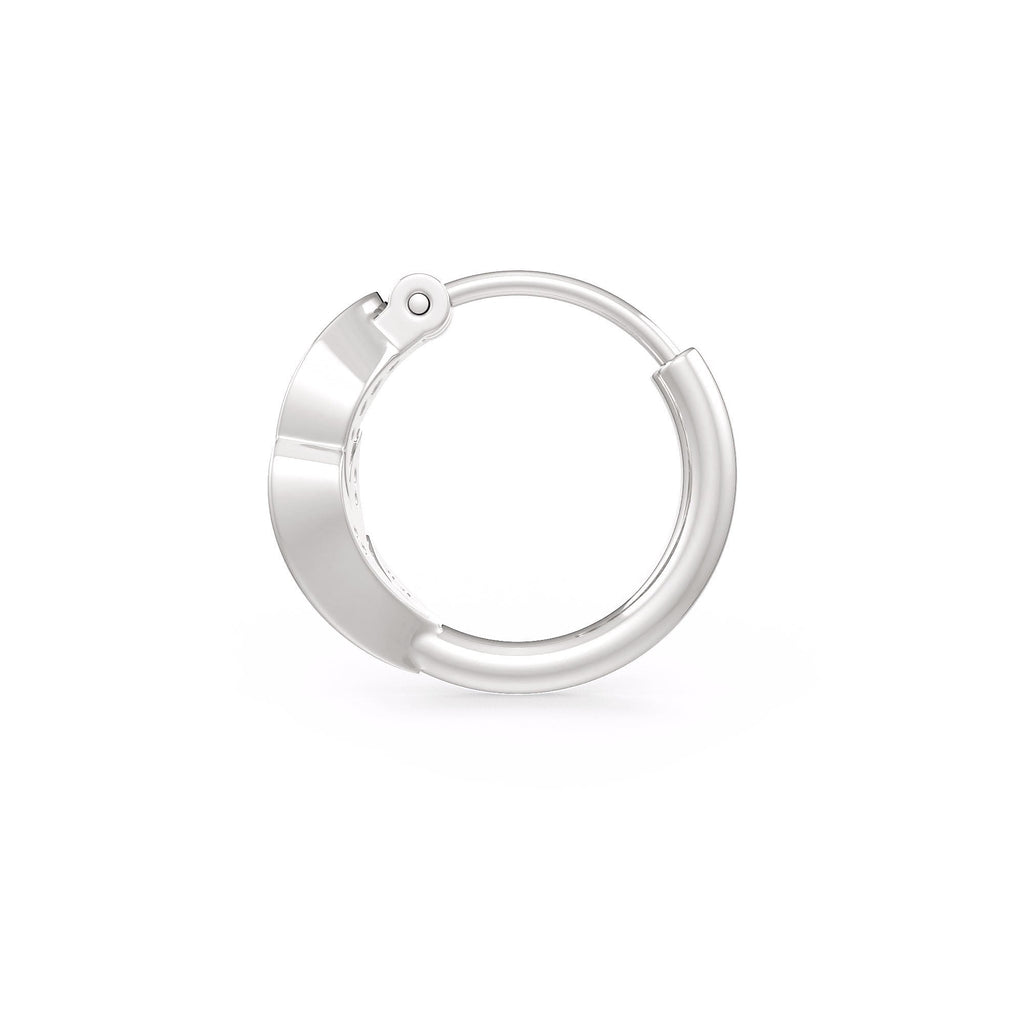 18ct white gold diamond nose hoop with secure closure
