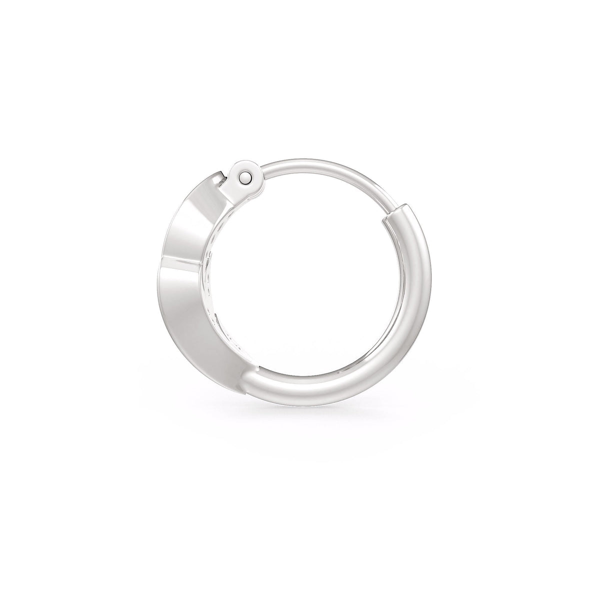 18ct white gold diamond nose hoop with secure closure