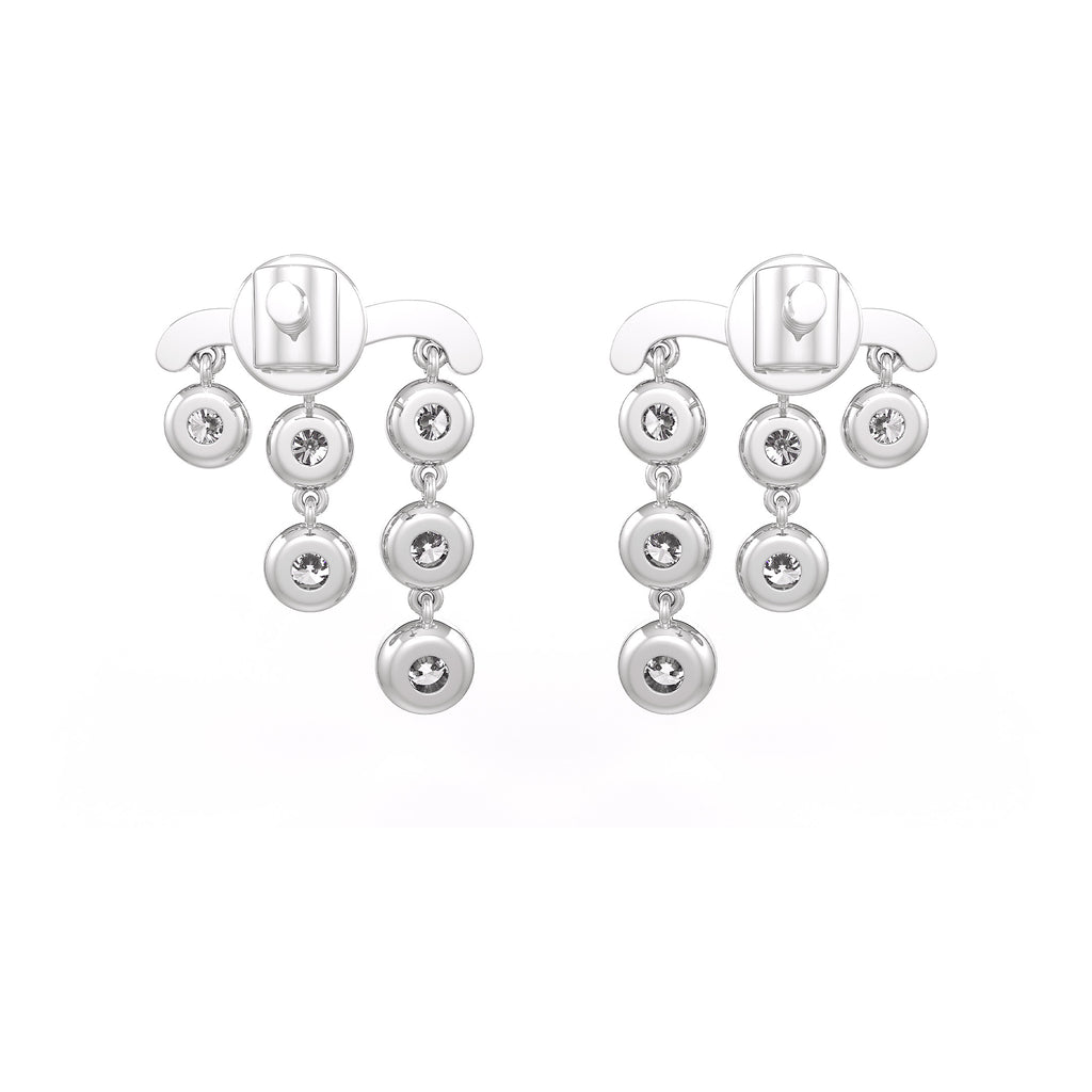 1ct Diamond Earrings in 18ct White Gold Raindrops Studs One Carat Drops