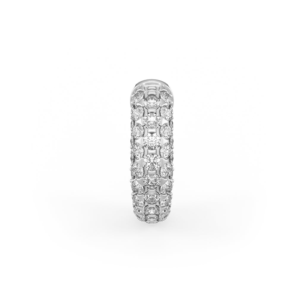 Luxury 5 Row Diamond Hoops in 18ct White Gold