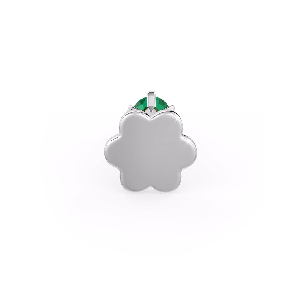 Spilla da naso con smeraldo verde intenso in oro bianco 18 carati