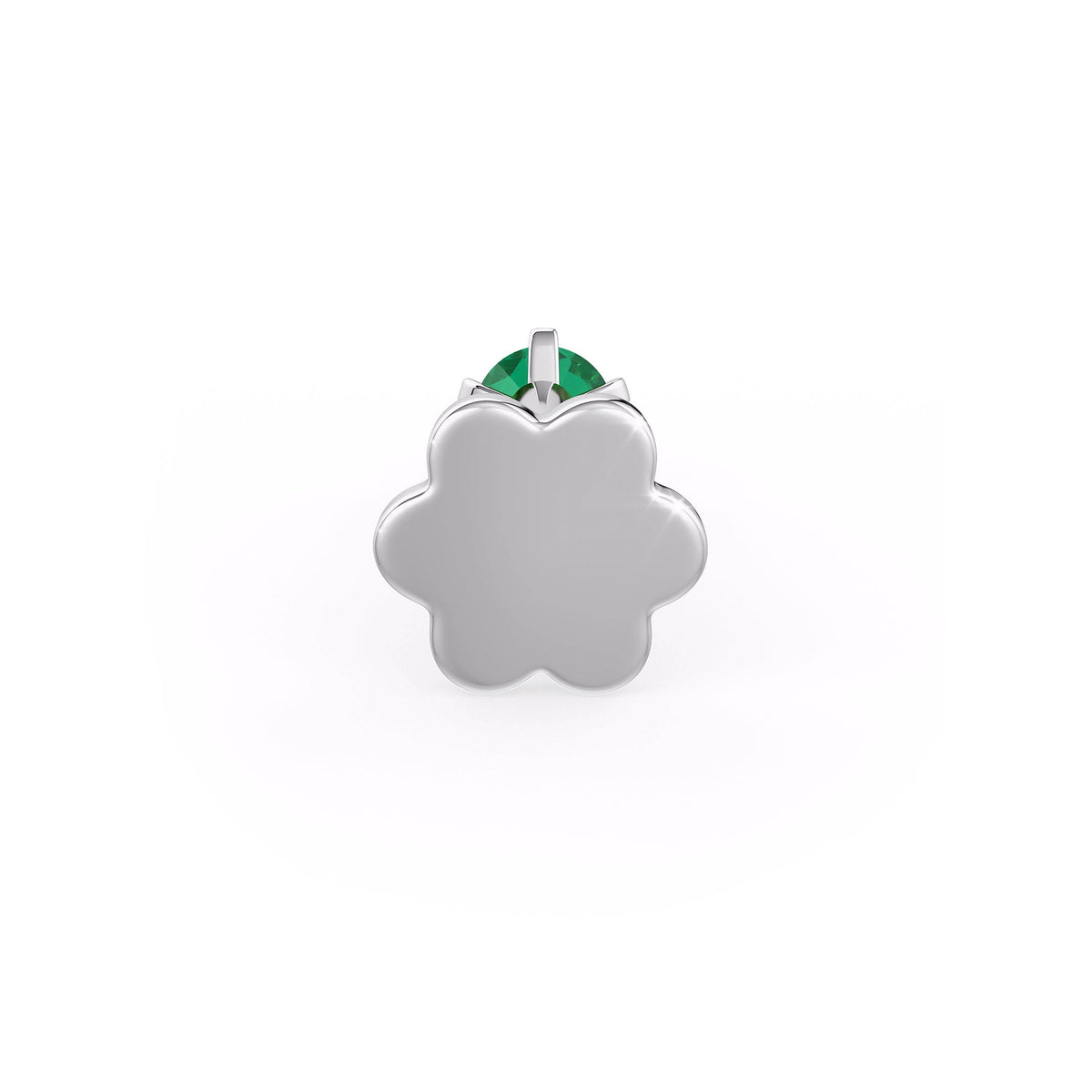  Spilla da naso con smeraldo verde intenso in oro bianco 18 carati