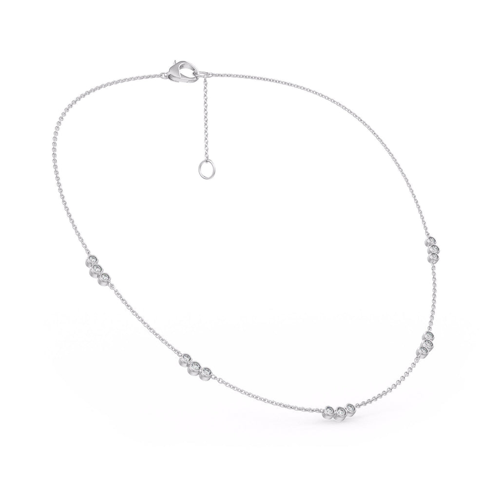 Luxury 18ct white gold necklace with diamond trilogy