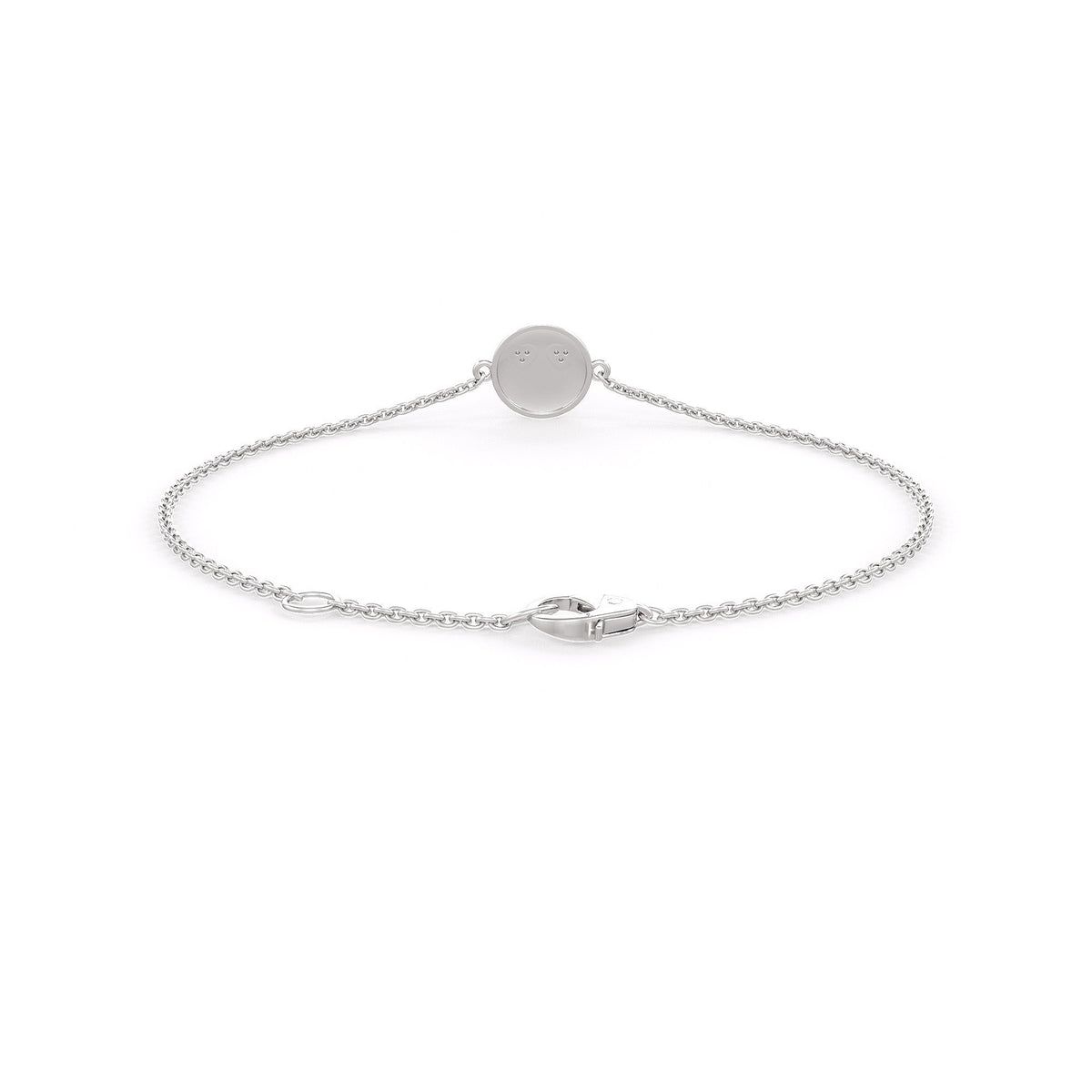 18ct White Gold Emoji Smiley Diamond Bracelet Cervin Blanc