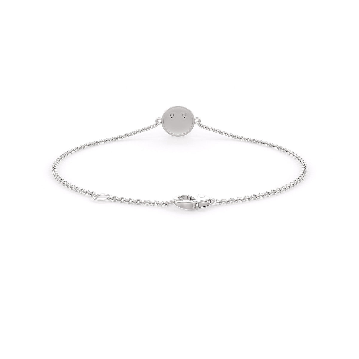 Natural Ruby Heart Emoji Bracelet in 18ct White Gold