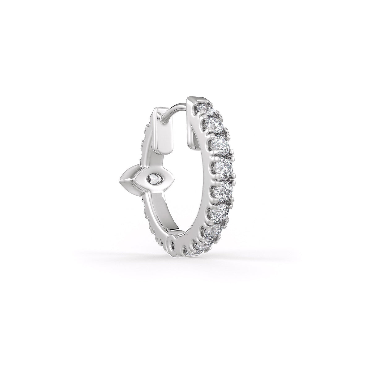 Sparkling marquise solitaire hoop cartilage earring