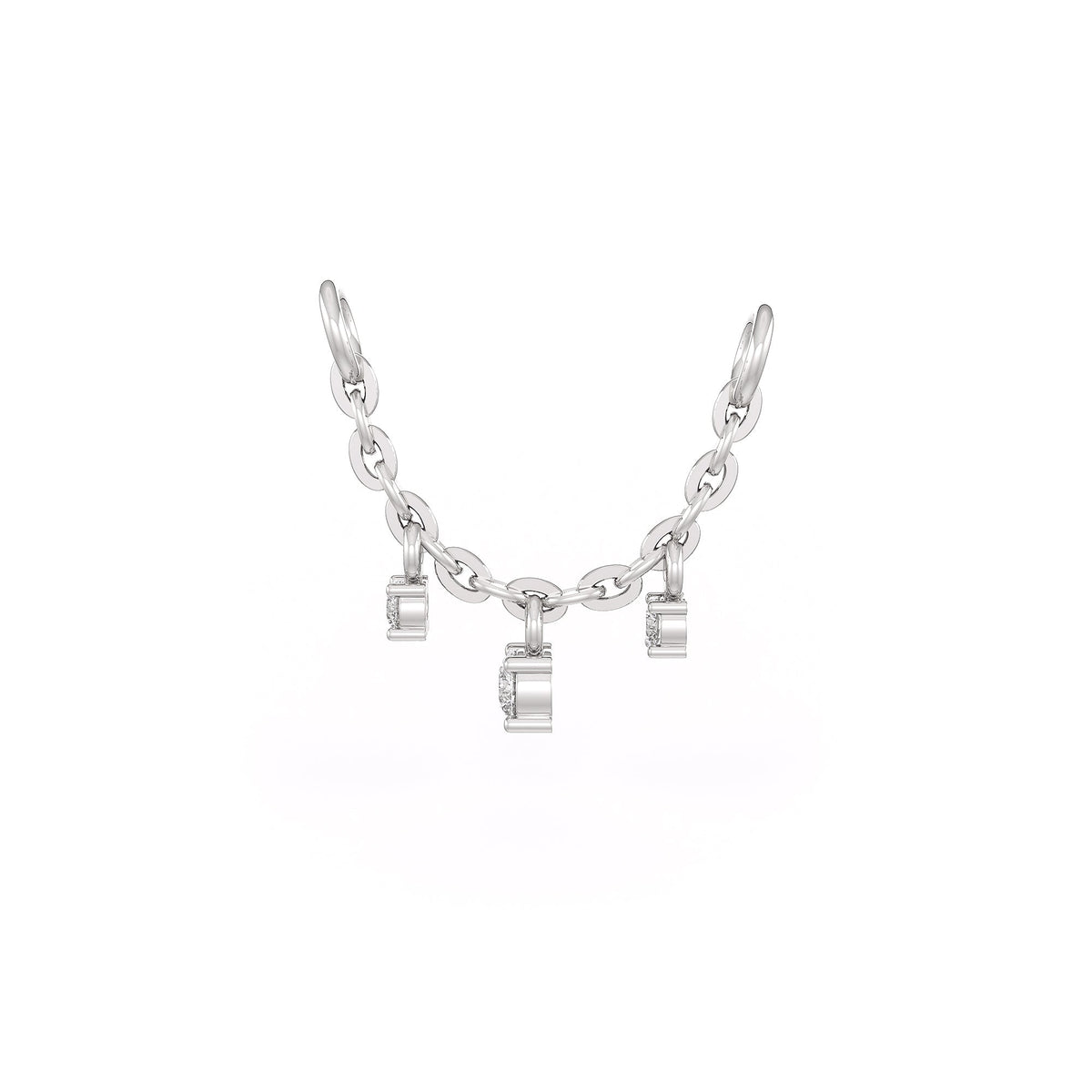 Diamond Connector Charm Chain in 18ct White Gold