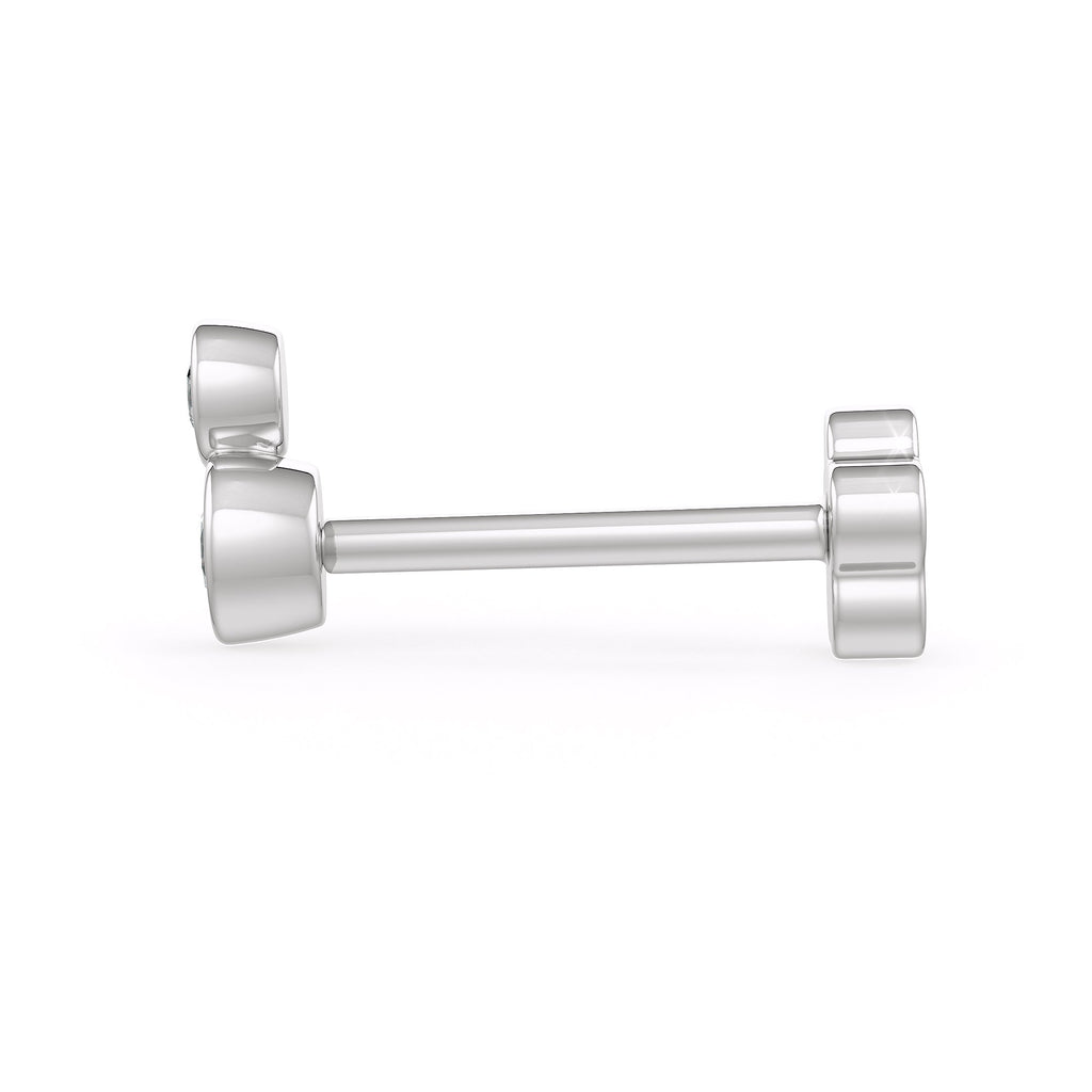 G VS white gold icy diamond nose ring stud