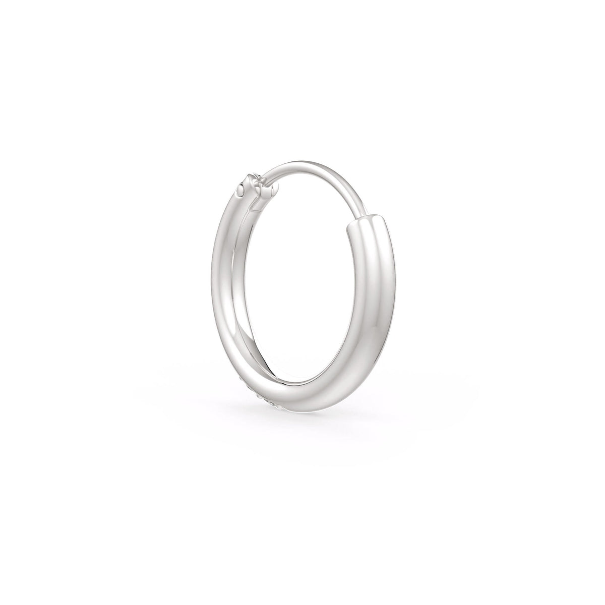 White gold slim hoop nose pin