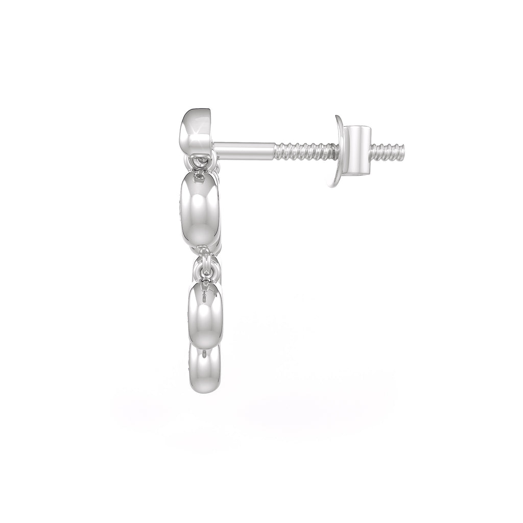 1ct Diamond Earrings in 18ct White Gold Raindrops Studs One Carat Drops