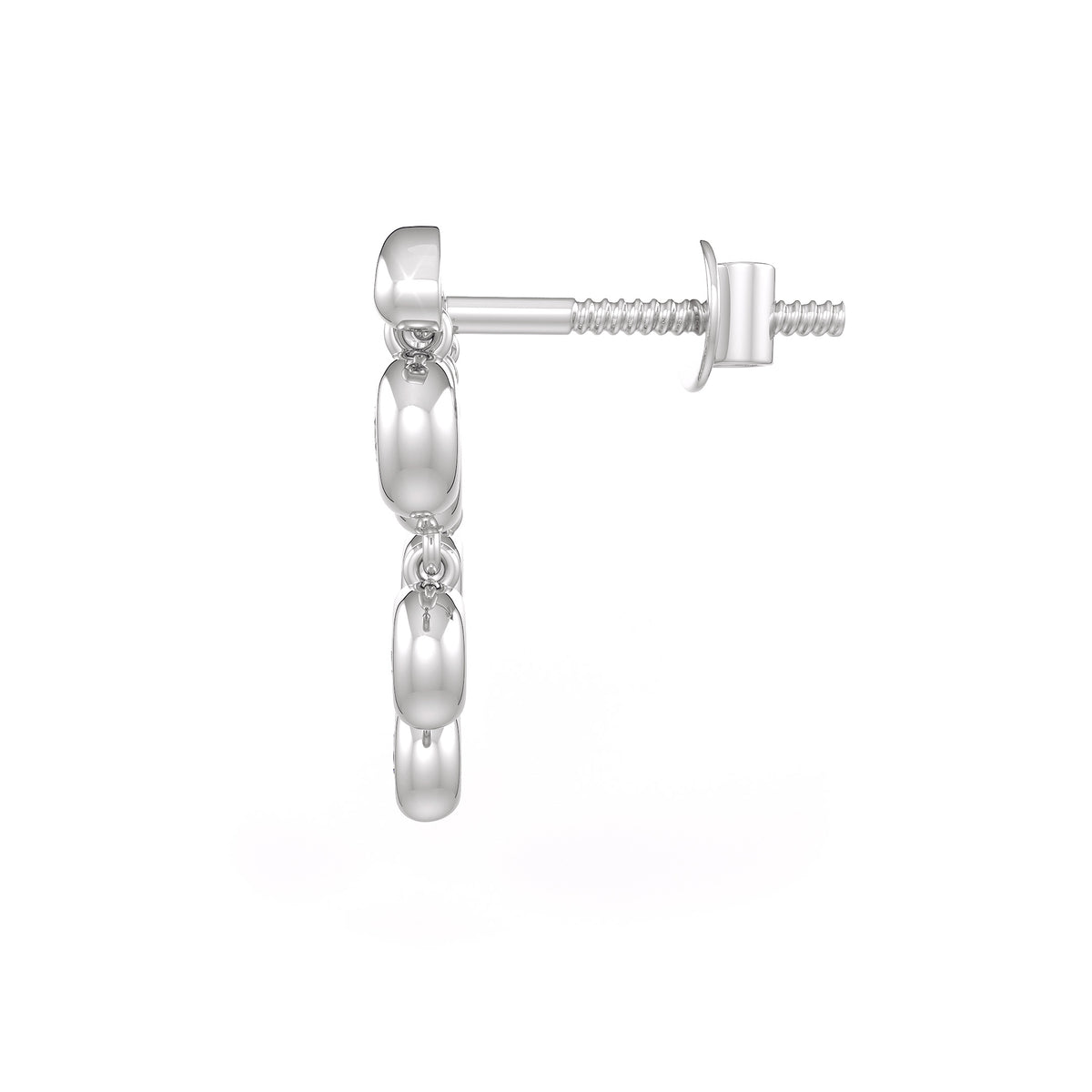 Boucles d'oreilles en or blanc 18 carats serties de diamants 1 carat, forme goutte de pluie.