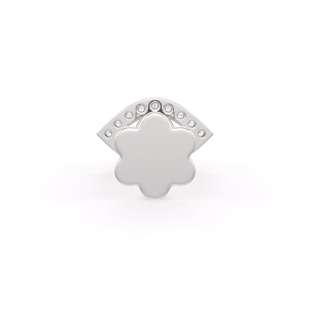 Sapphire evil eye piercing accented with sparkling diamonds