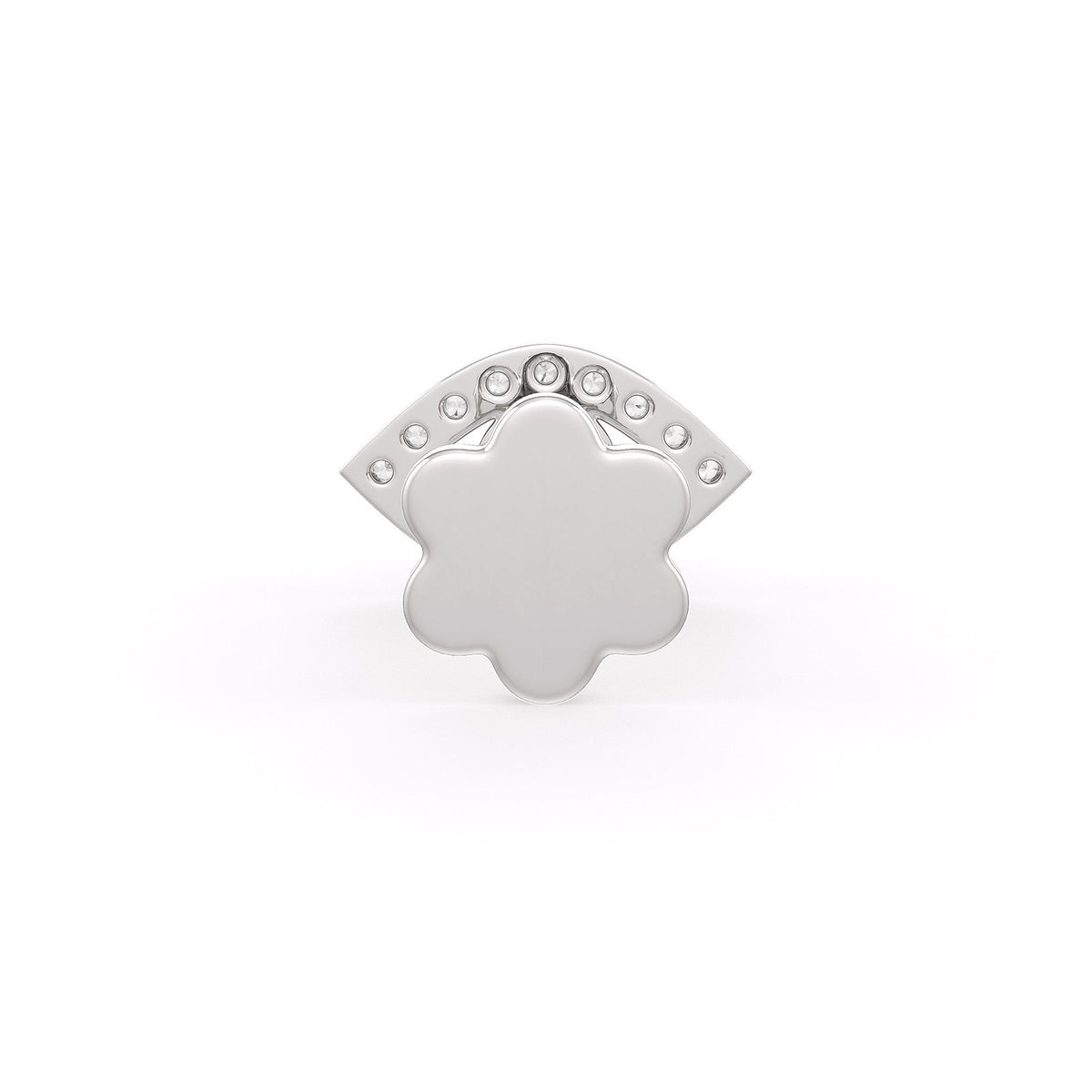 Sapphire evil eye piercing accented with sparkling diamonds