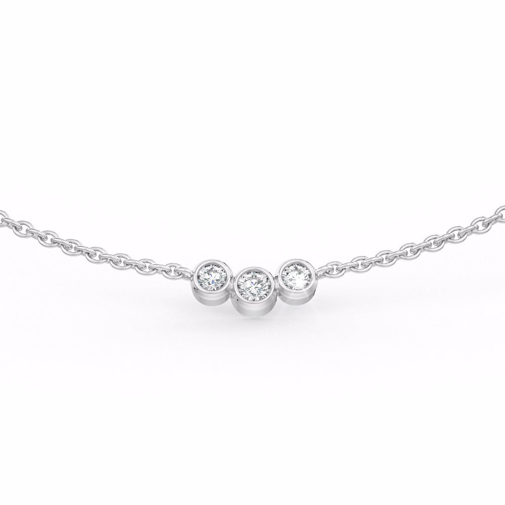 18ct white gold diamond necklace by the yard design