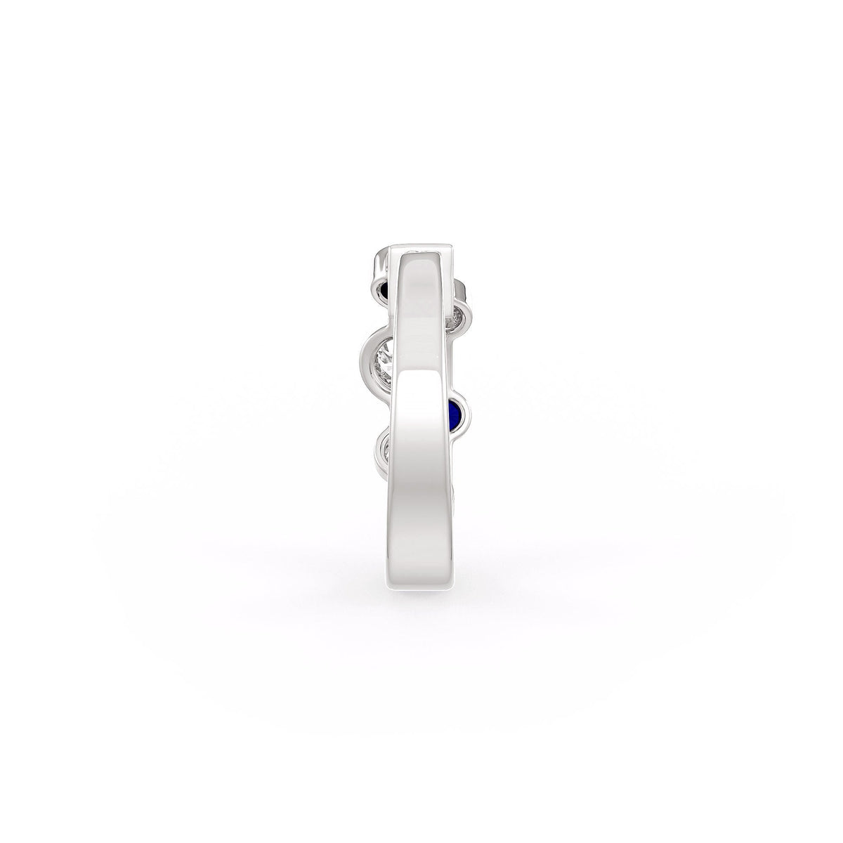 Sparkling sapphire diamond hoops crafted in white gold