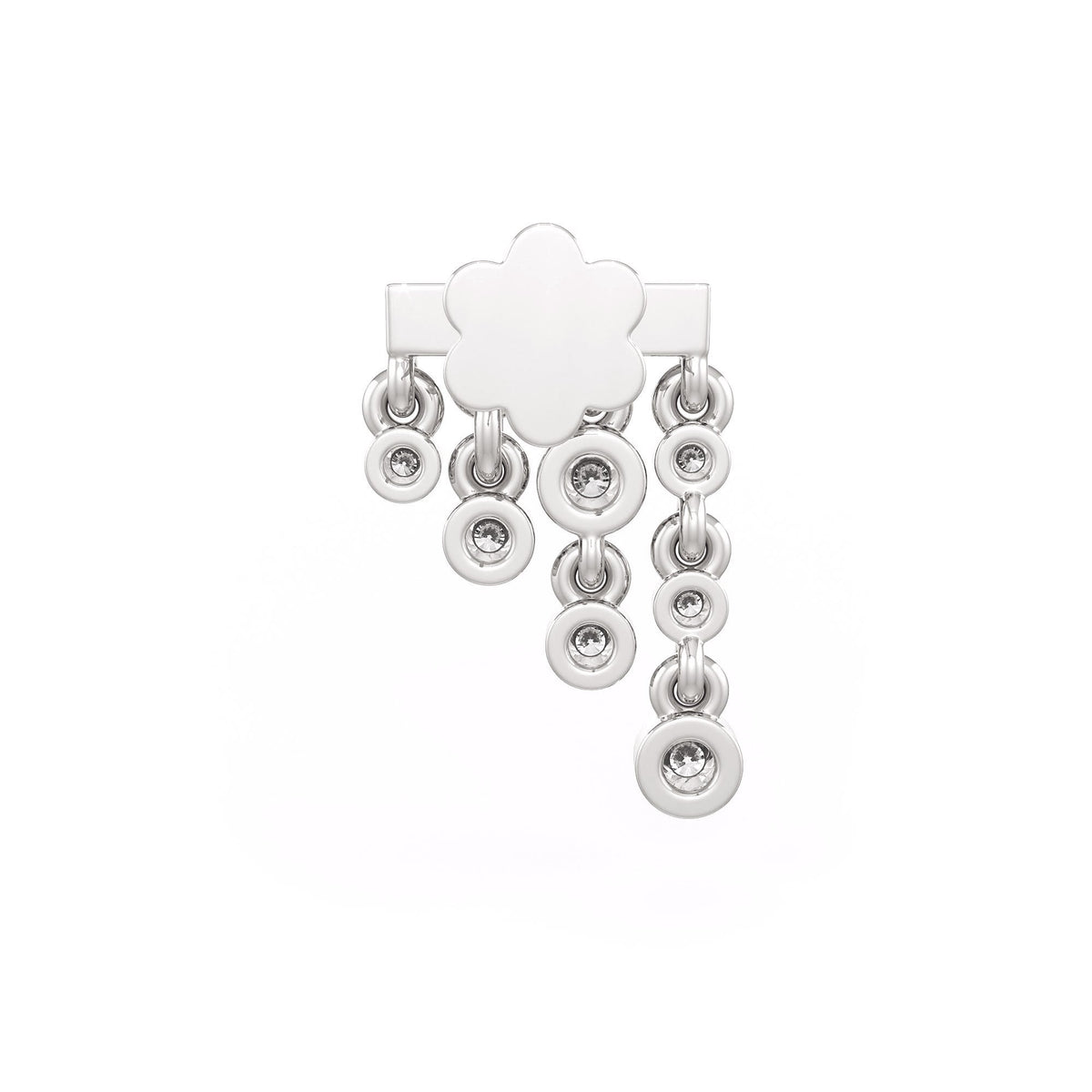 0.12ct waterfall diamond earring for cartilage piercing