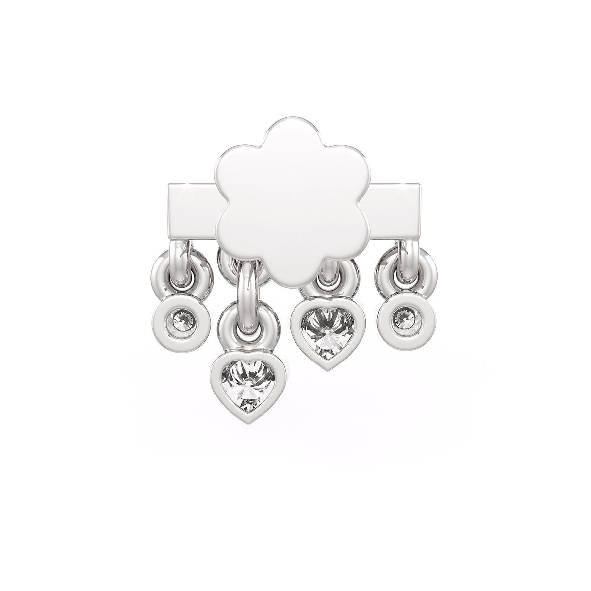 Heart shaped diamond nose stud with 0.10ct diamonds