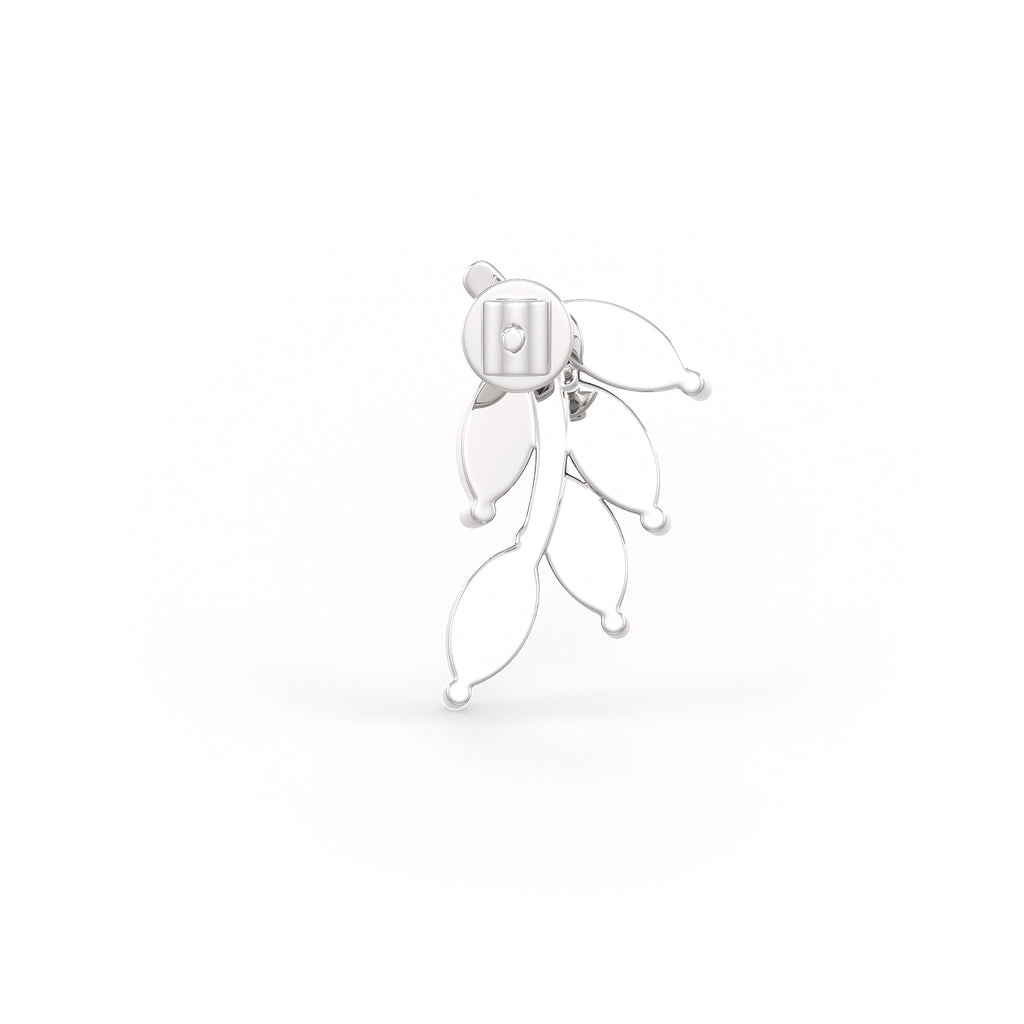 Marquise Leaf Diamond Stud Earrings