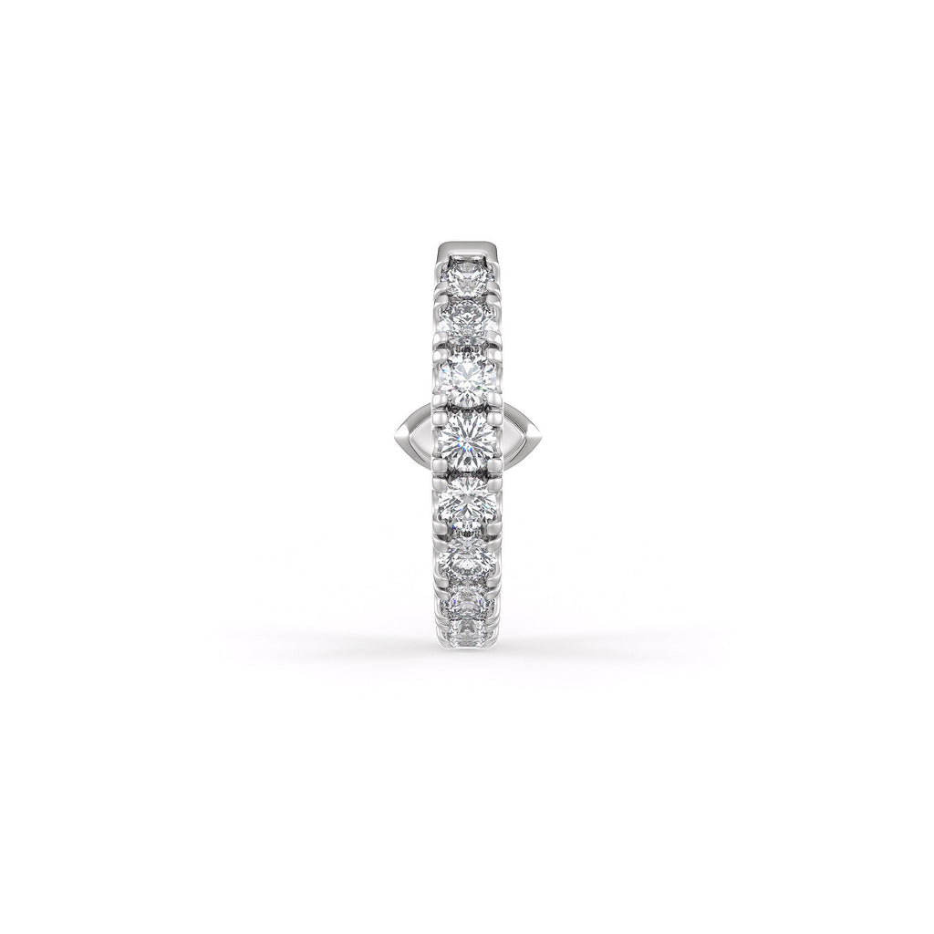 Chic white gold cartilage hoop diamond earring