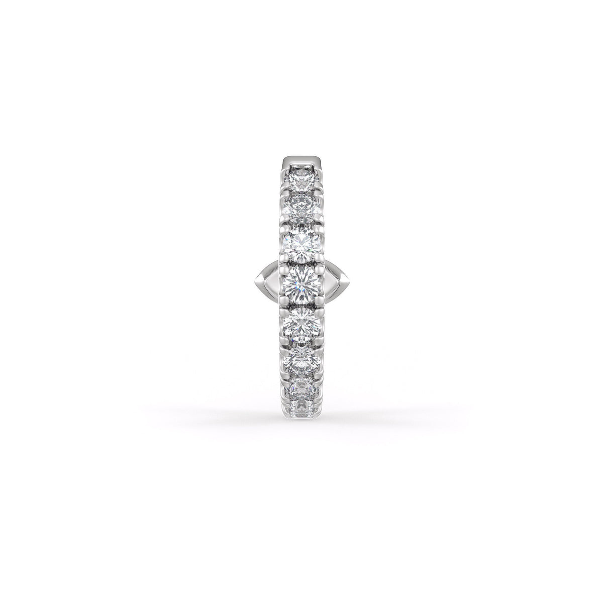 Chic white gold cartilage hoop diamond earring