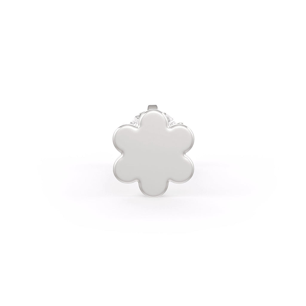 Solitaire Diamond Nose Stud 0.18ct Nasal Piercing 18ct White Gold Large Unisex
