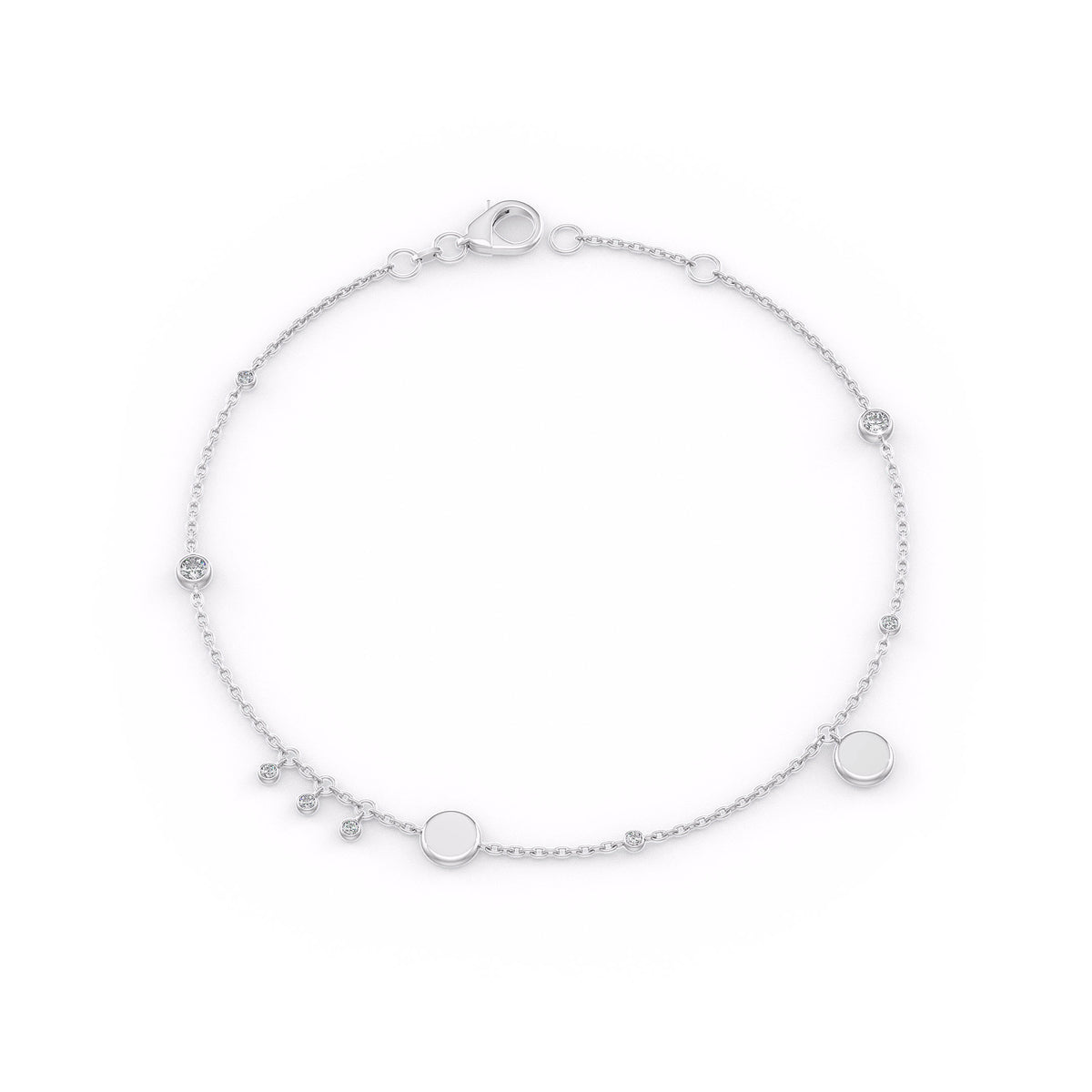 Stylish 0.22ct diamond charm bracelet