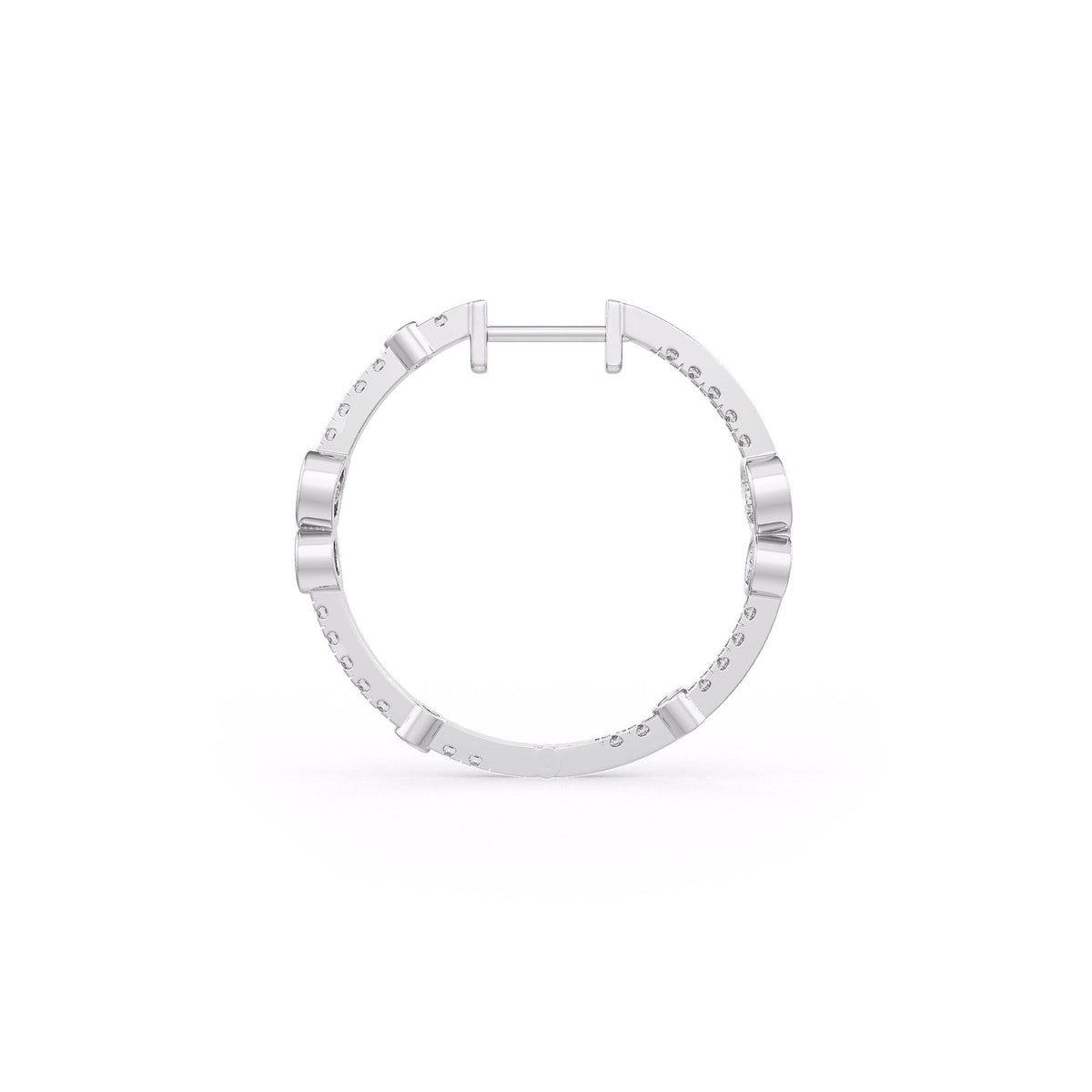 1.30ct Diamond Bubble Hoop Earrings White Gold