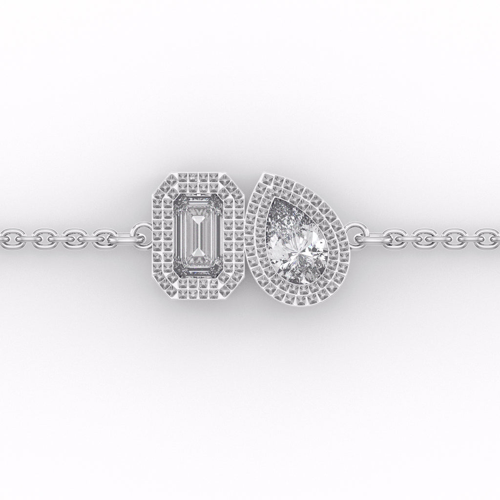 Toi Et Moi Diamond Bracelet 0.40ct in 18ct White Gold