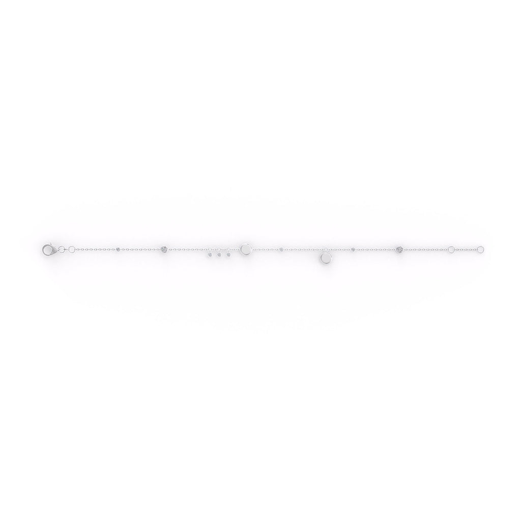 Elegant charm disc diamond bracelet