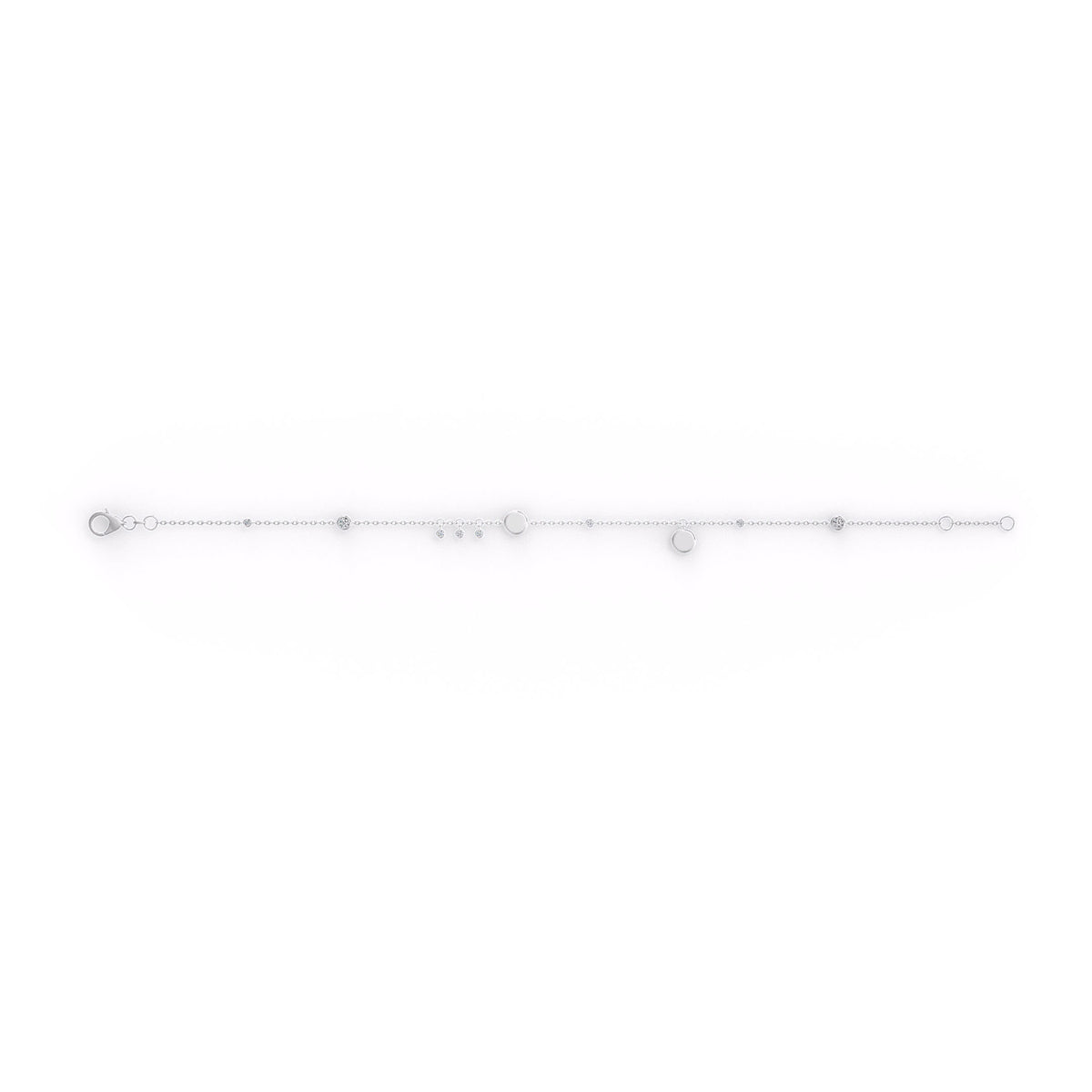 Elegant charm disc diamond bracelet