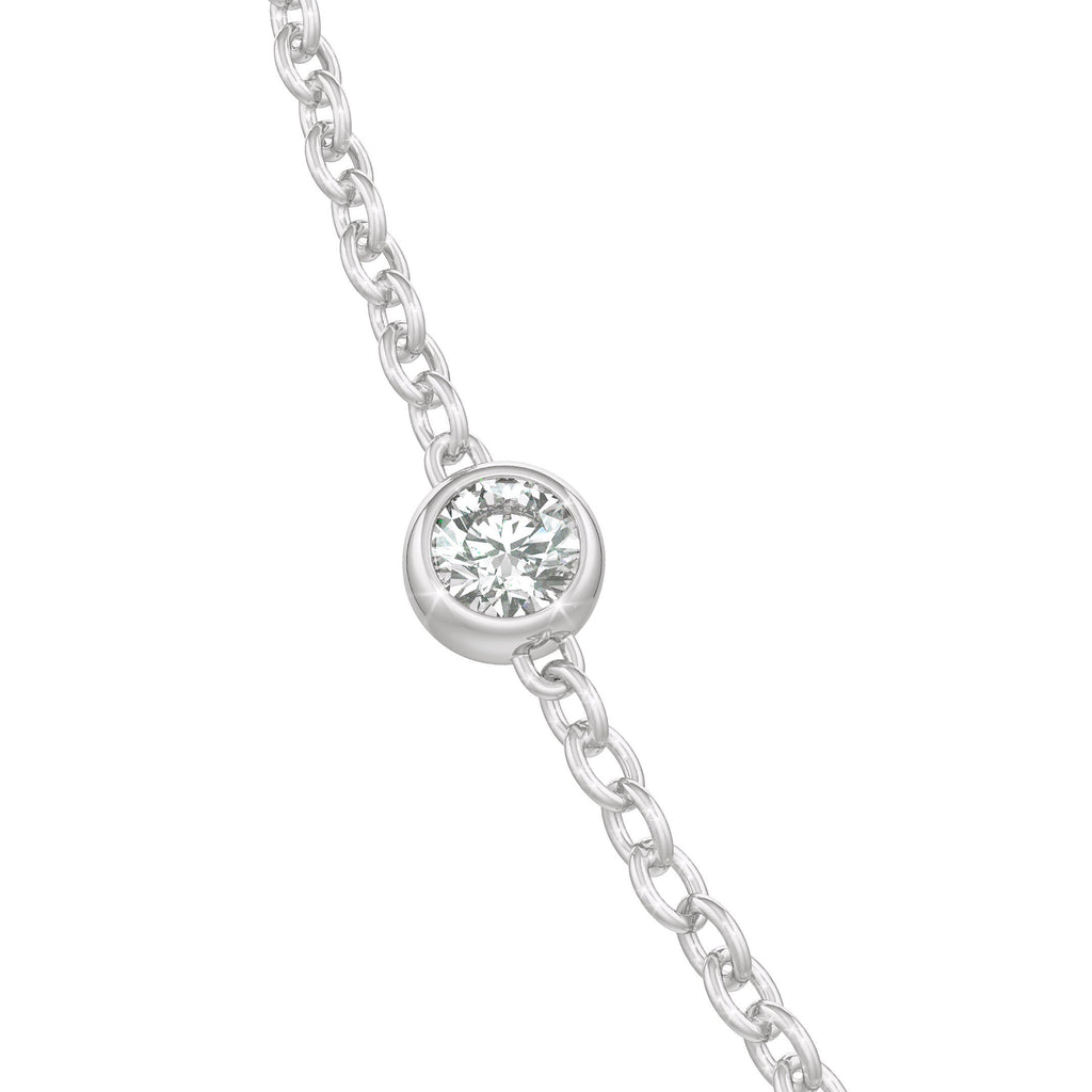 18ct white gold bespoke chic diamond lariat necklace