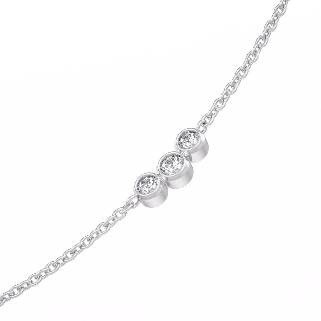 Bespoke diamond necklace trilogy in 18ct white gold