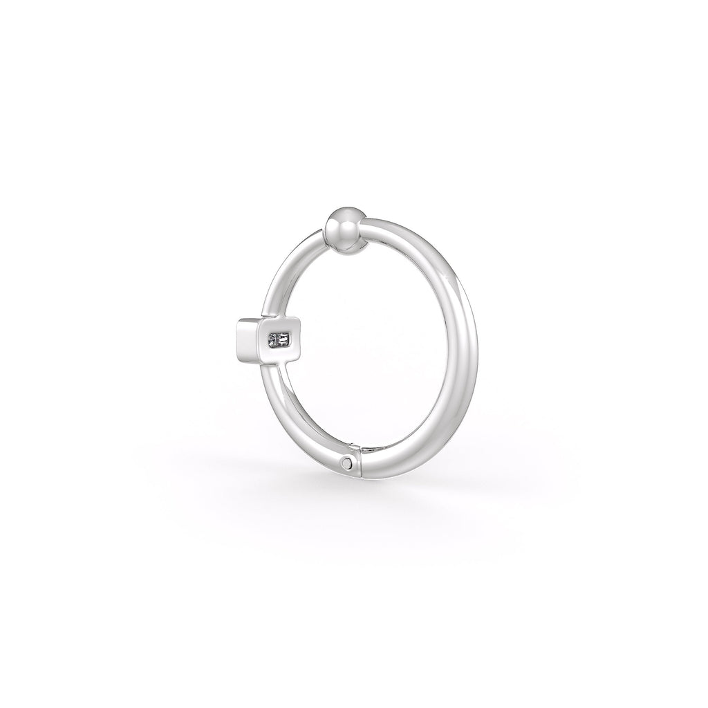 Nasenring mit Baguette-Diamanten in 18 Karat Weißgold