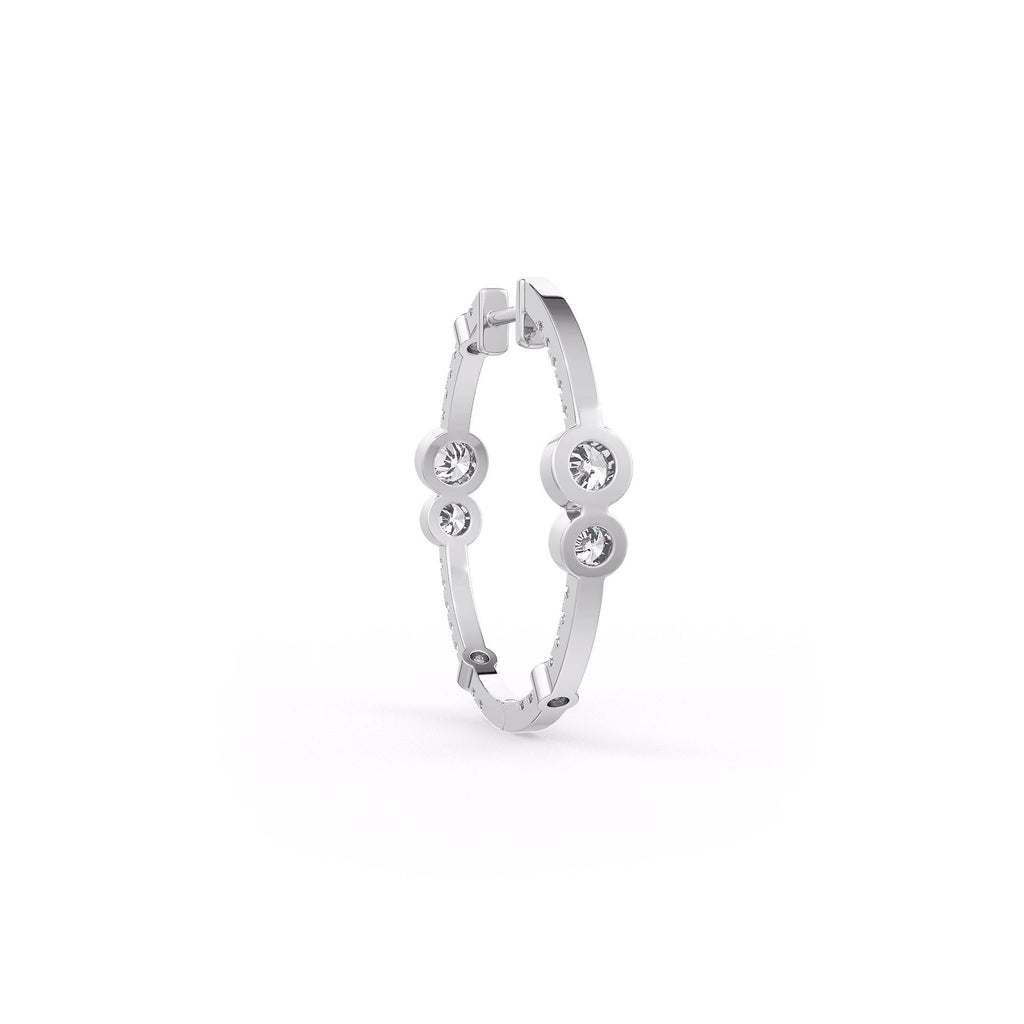1.30ct Diamond Bubble Hoop Earrings White Gold