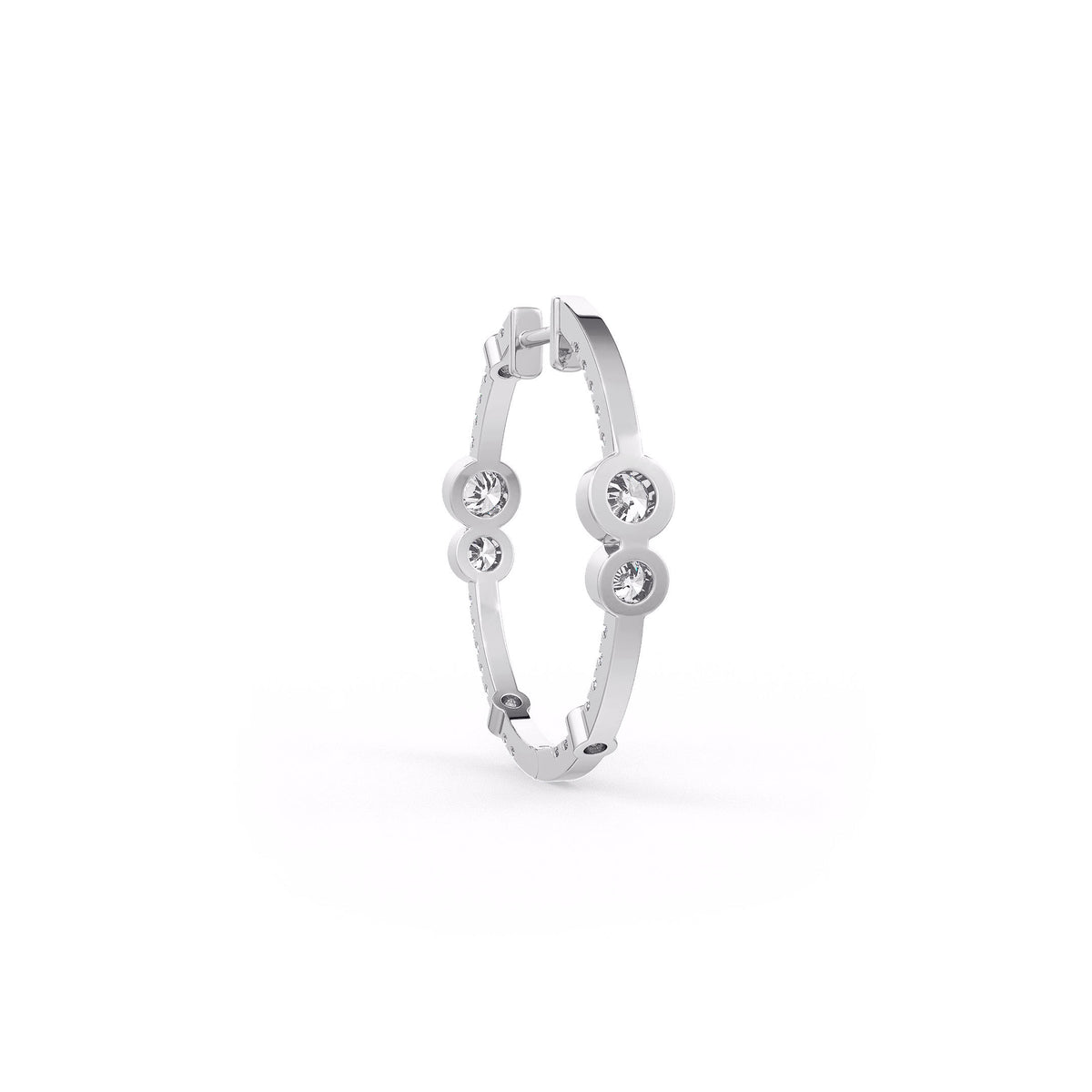 1.30ct Diamond Bubble Hoop Earrings White Gold