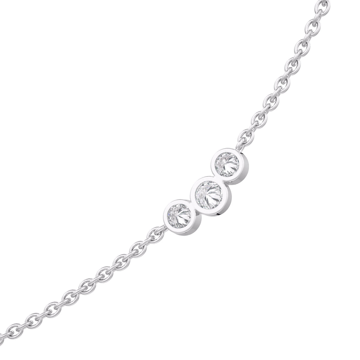 Elegant 18ct white gold diamond necklace by the yard