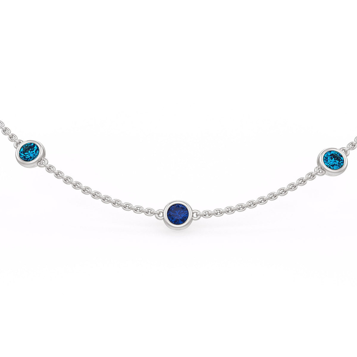 Blue Sapphire and Aquamarine gemstone necklace