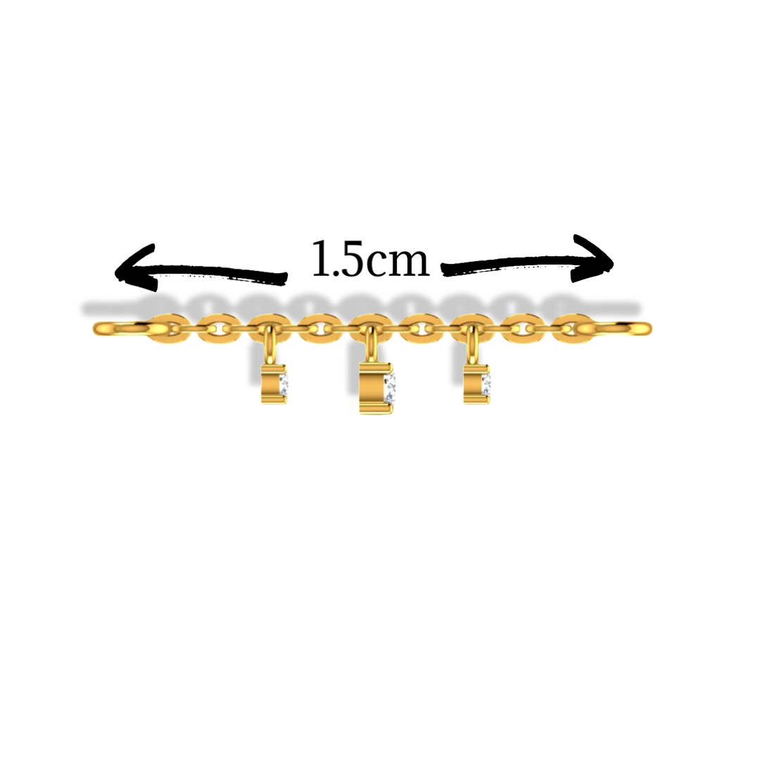18ct yellow gold diamond connector charm chain by Cervin Blanc, fine jewelry necklace with sparkling diamond accents.