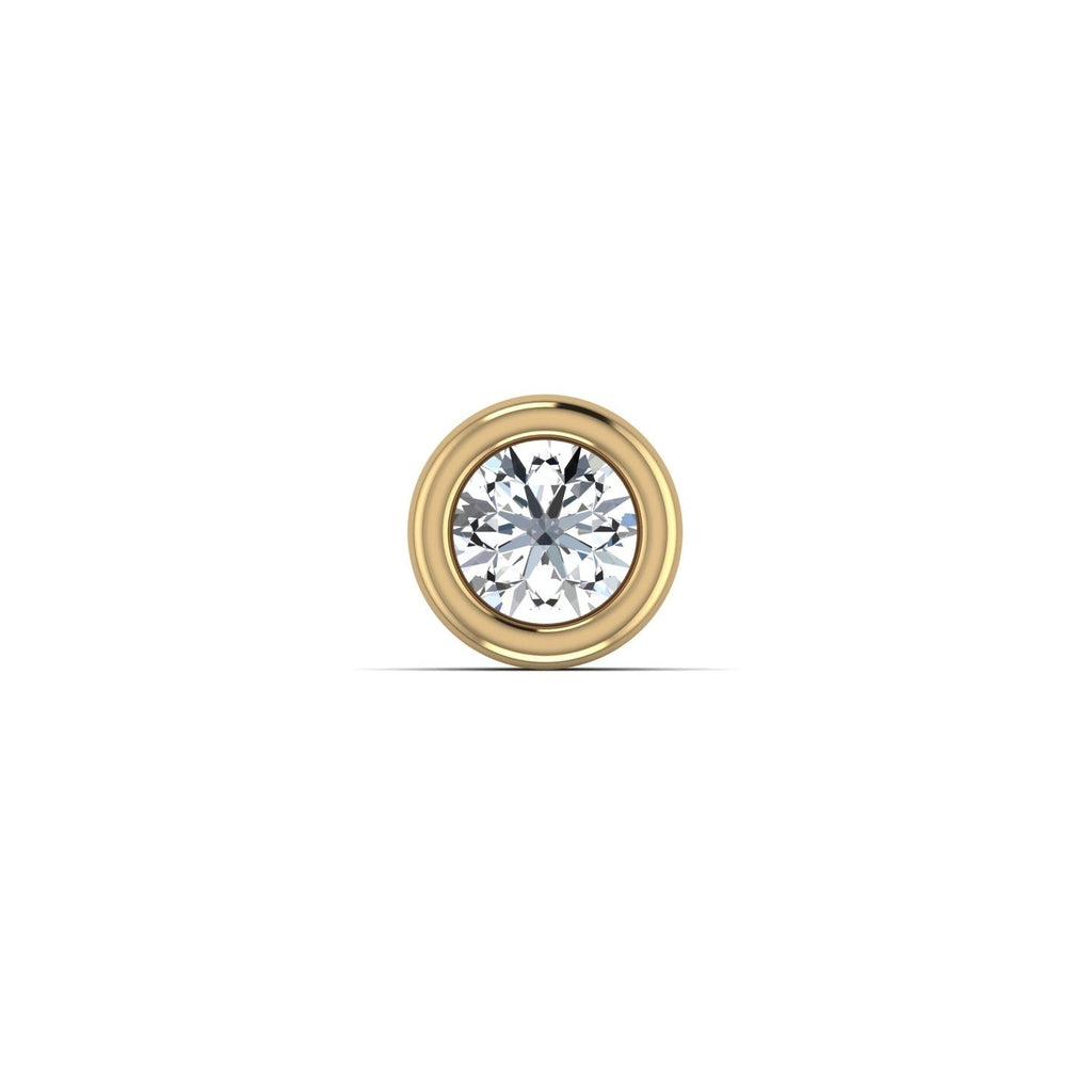 Clou de nez solitaire en or jaune 18 carats avec diamant de 0,06 carat VS, serti Seth