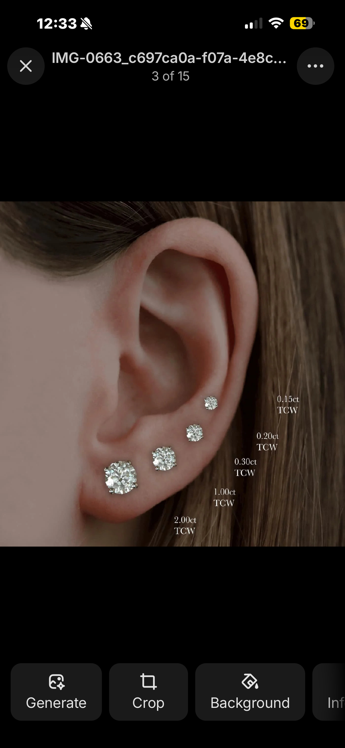 0.57ct Solitaire Diamond Earrings White Gold 18ct White Gold